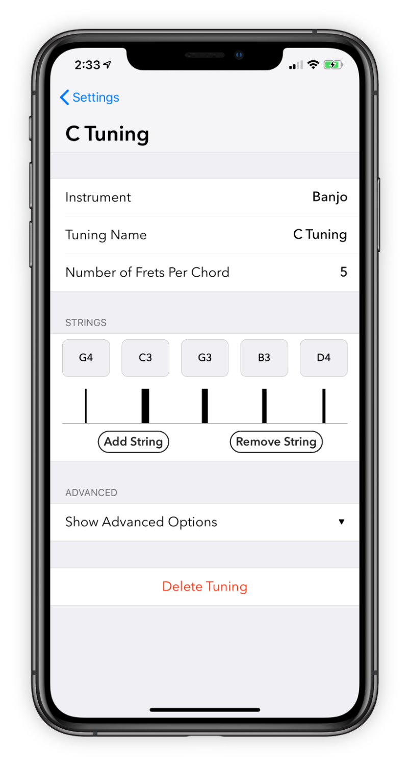 Interface for adding custom tunings.